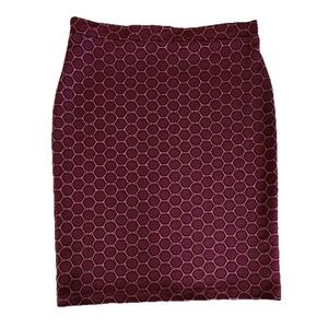 Leota Pencil Skirt Bodycon Career Classic Stretch Hexagon Purple Womens Sz M